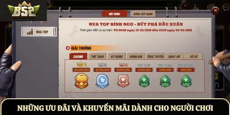 Những ưu đãi và khuyến mãi dành cho người chơi