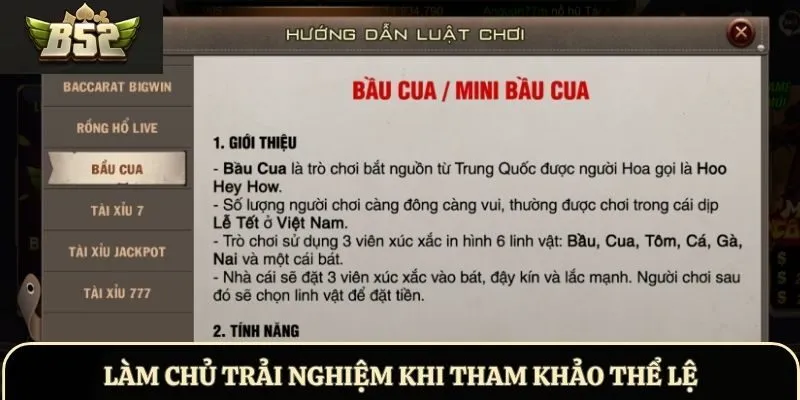 Làm chủ trải nghiệm khi tham khảo thể lệ